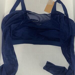 PopFlex Coquette Long Sleeve Mesh Bra - Sapphire